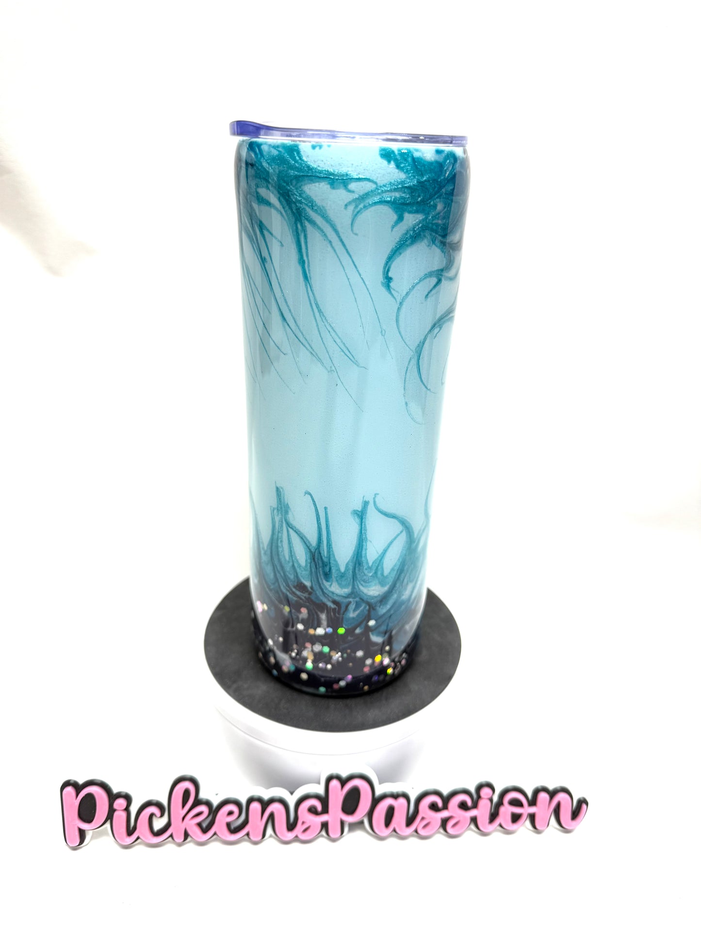 20 oz Blue and Teal Sunflower