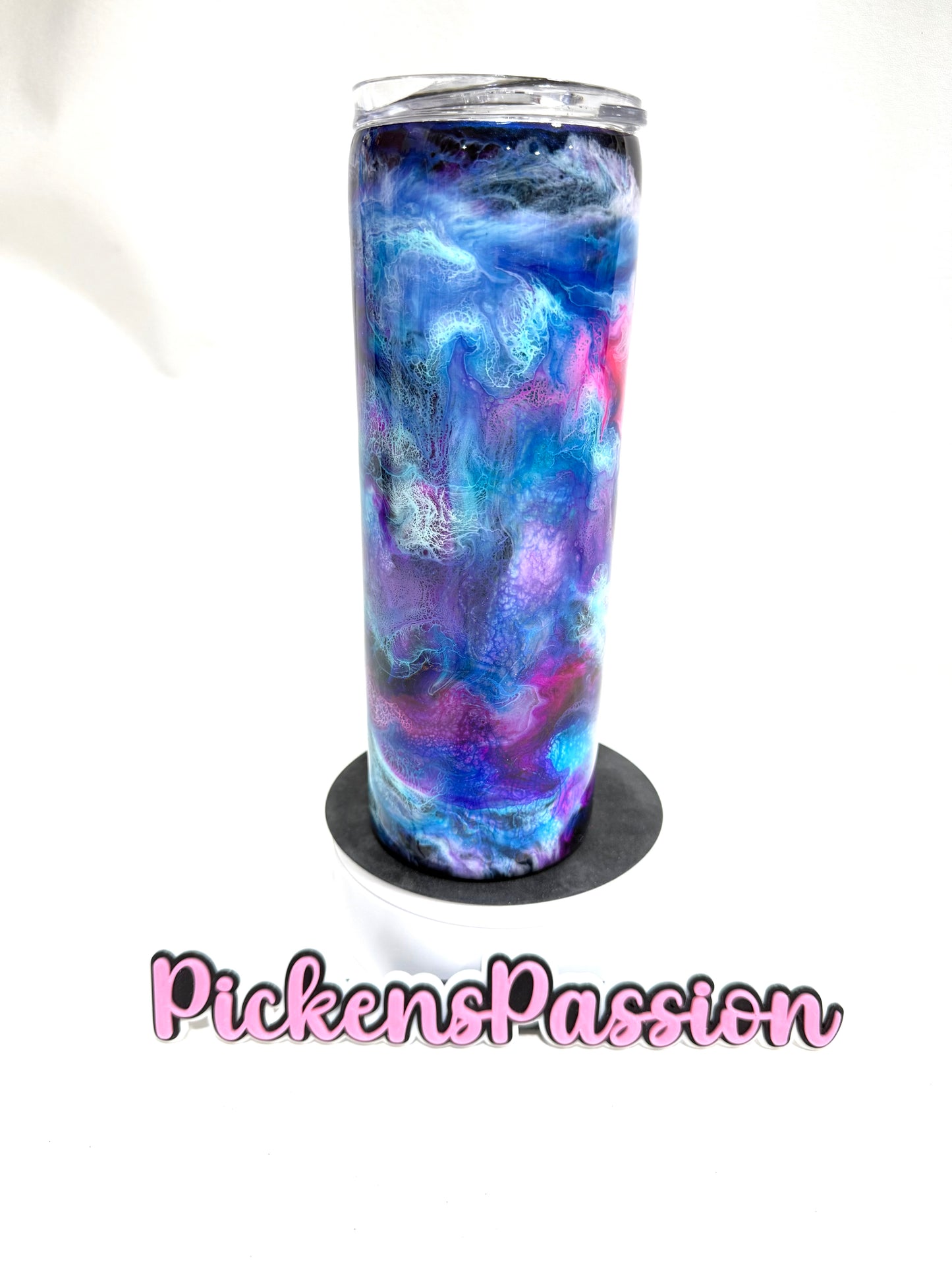 20 Oz Purple an Blue and Pink ink Swirl