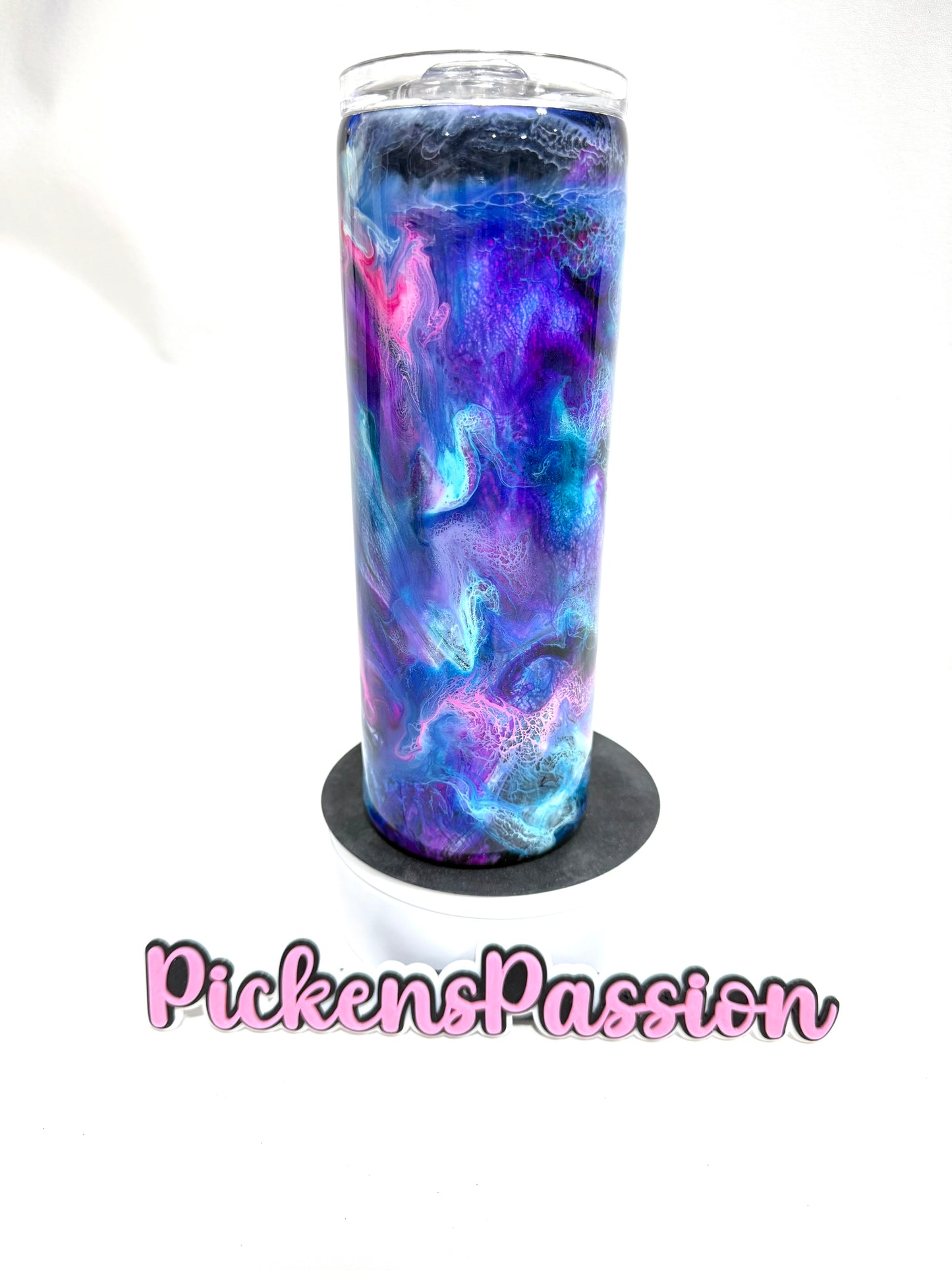20 Oz Purple an Blue and Pink ink Swirl