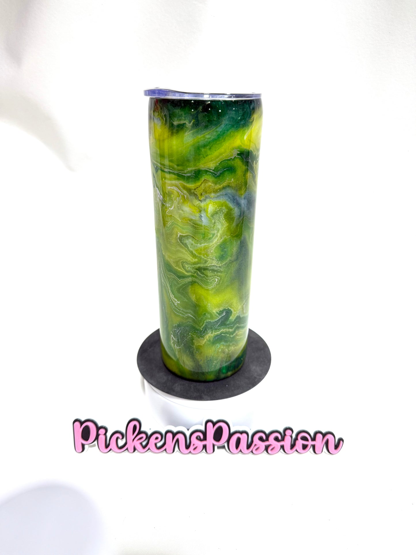 20Oz Green and Yellow Ink Swirl
