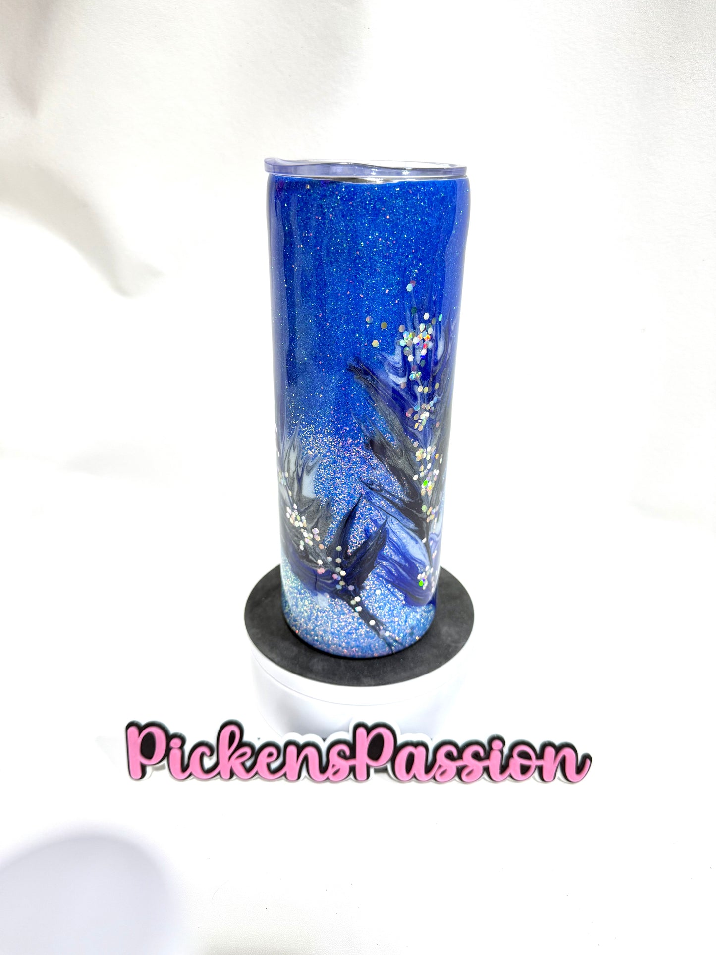 20Oz Blue Ombre Glitter with Feathers (Copy)