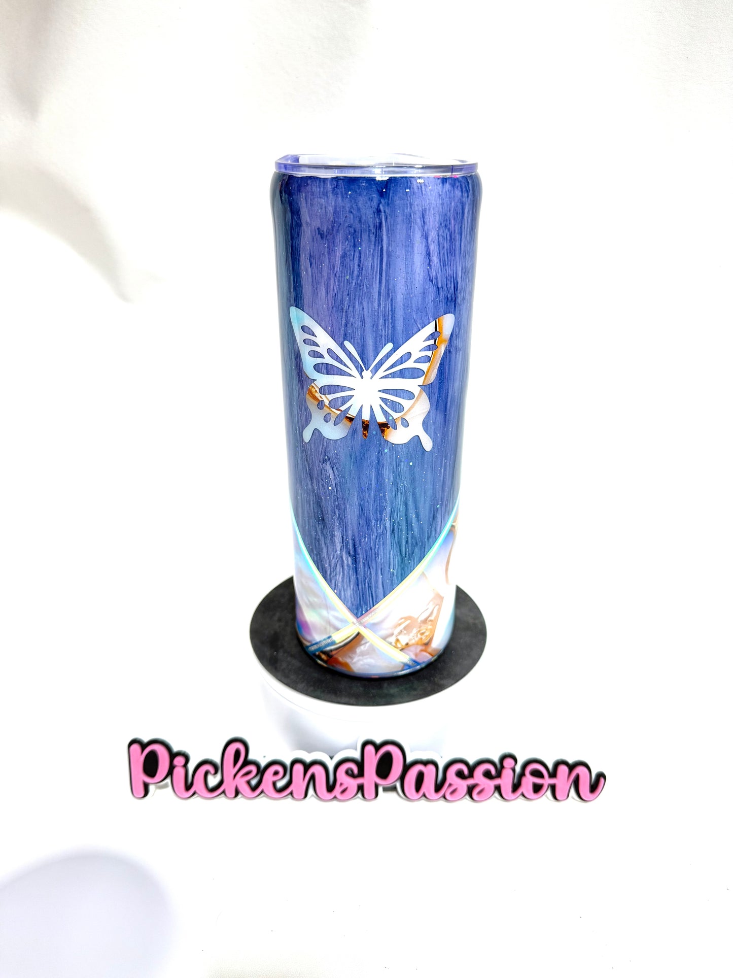 20 Oz Blue Wood Grain with Vinyl V-split