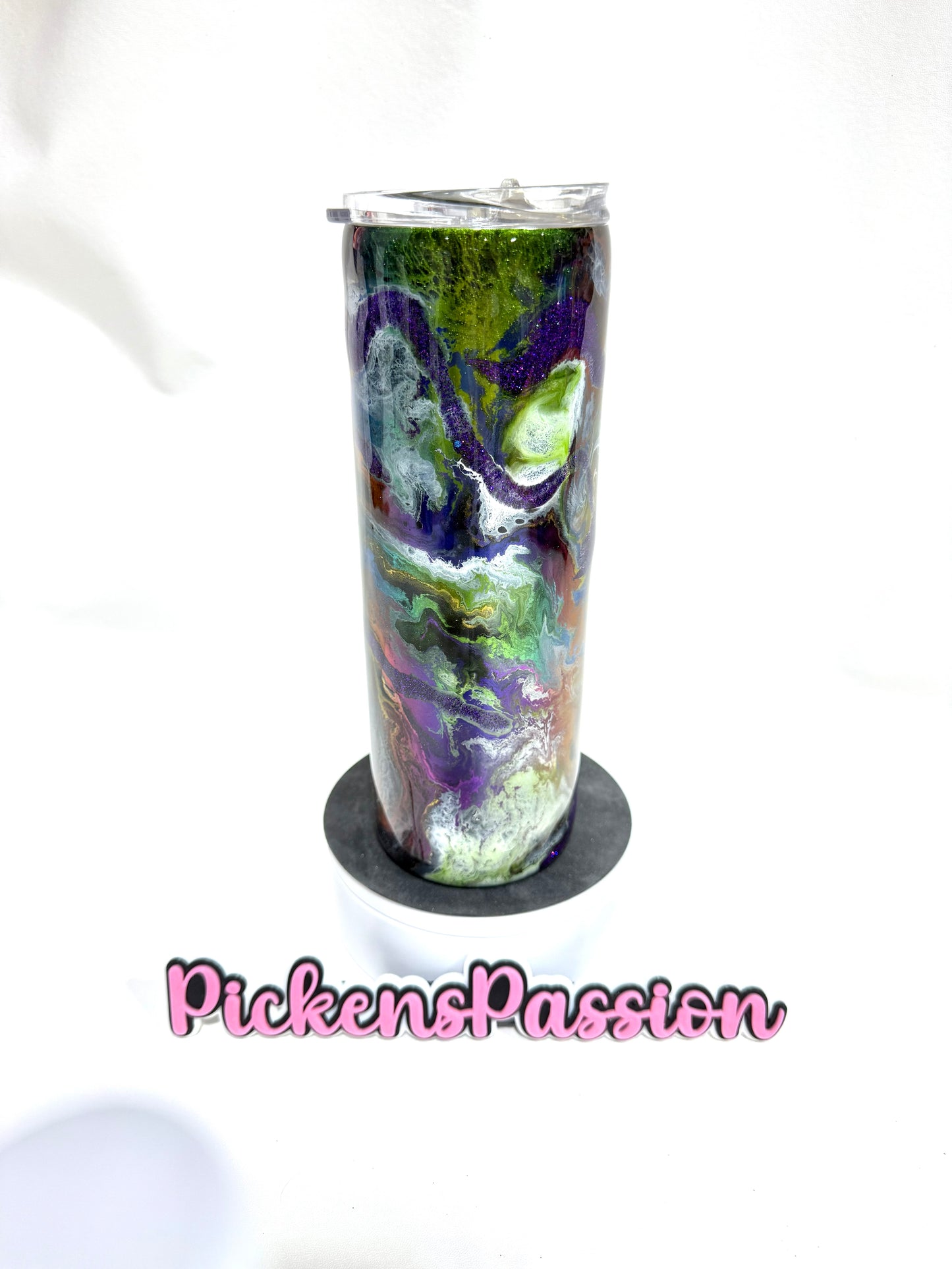 20 Oz Oil Slick and Neon Ink Swirl