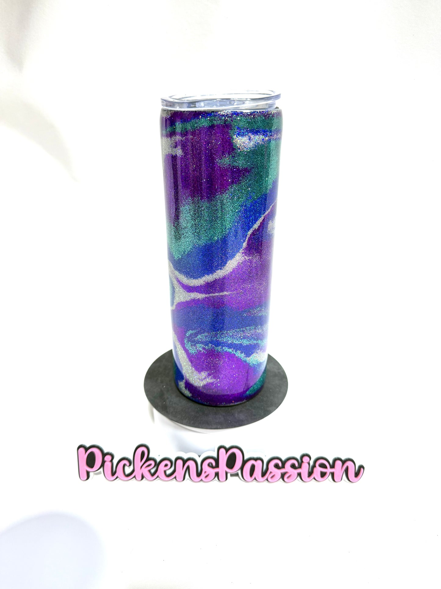 20 Oz Peacock Colored Glitter Flow
