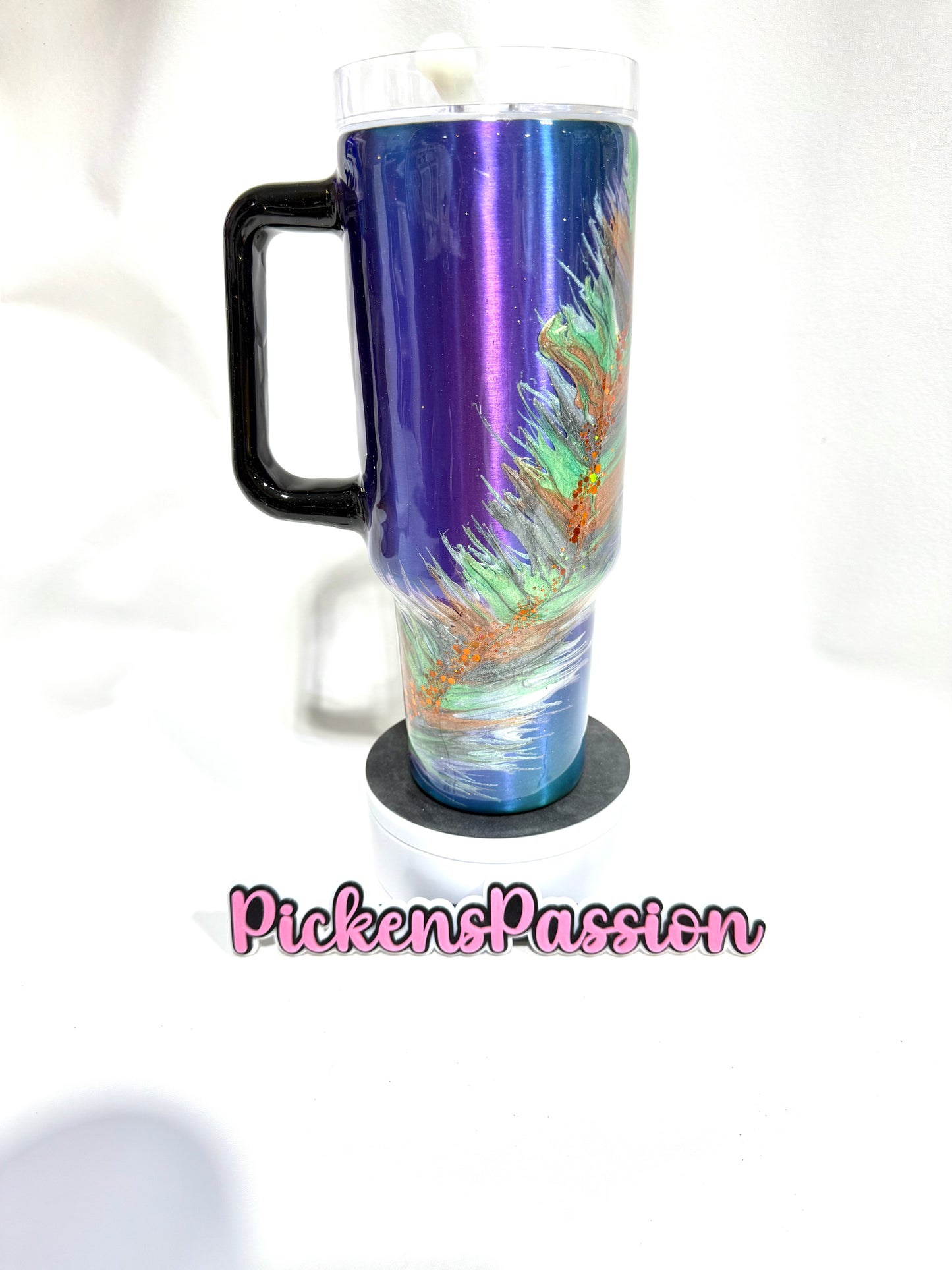 40 Oz Chrome Feather Tumbler