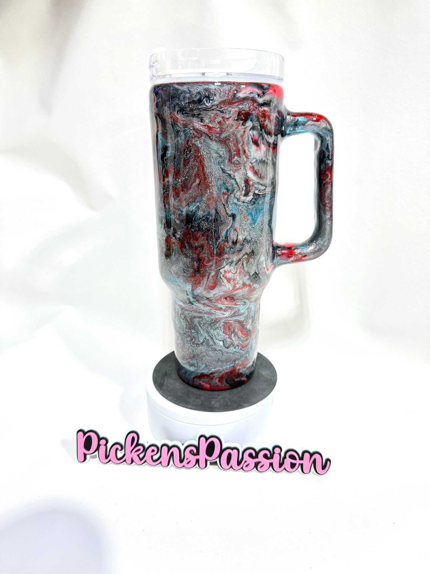 40 Oz Red, Teal, and Silver Waymaker