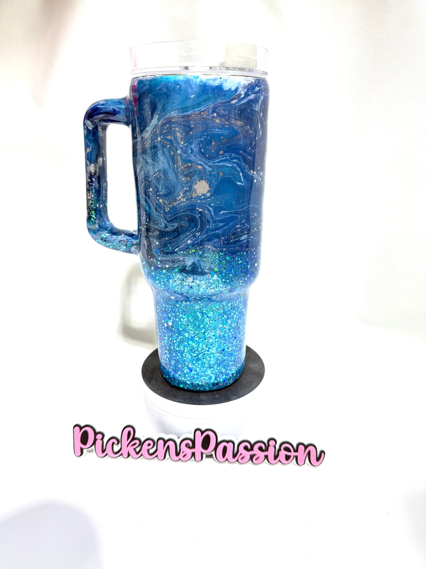 40 Oz Blue, Teal, and Silver Junk In The Trunk