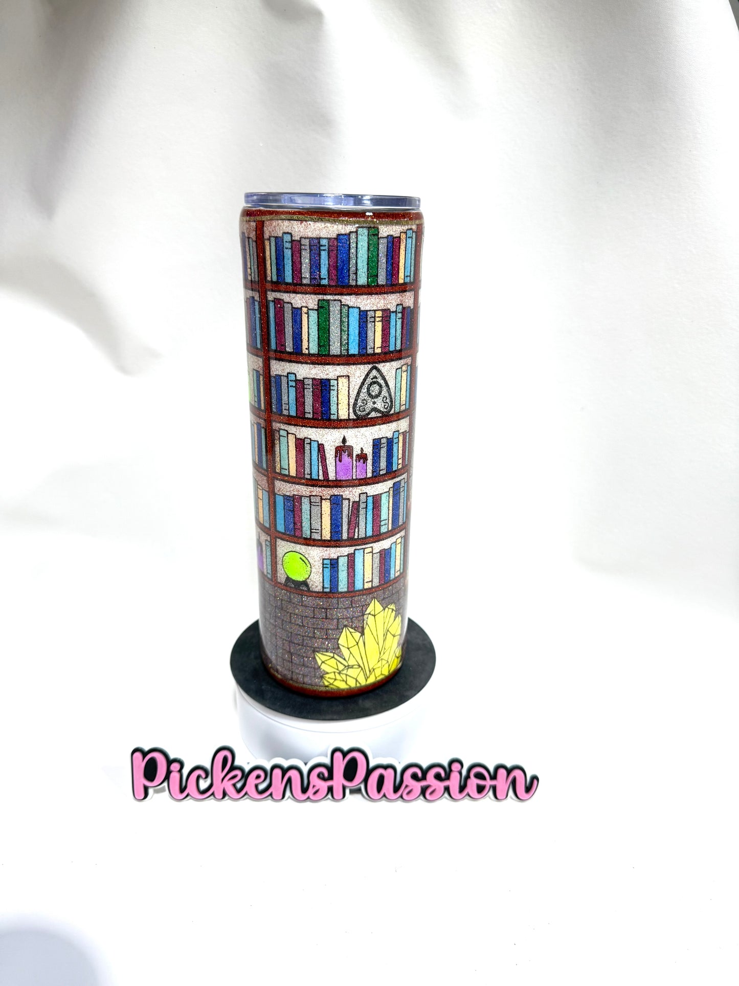 30 Oz Glow Ghost Library Glitter Tumbler