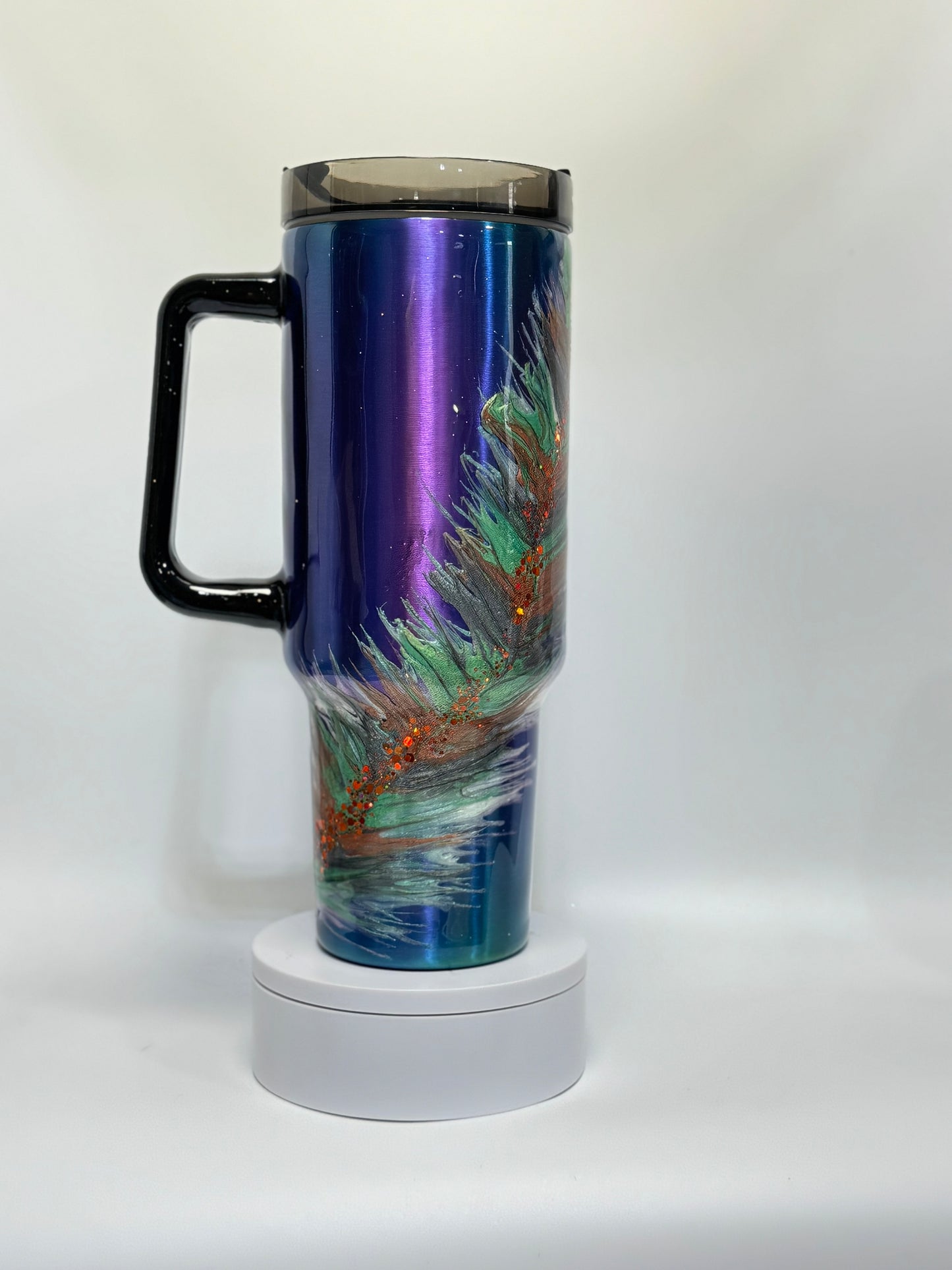 40 Oz Holographic Feather Tumbler