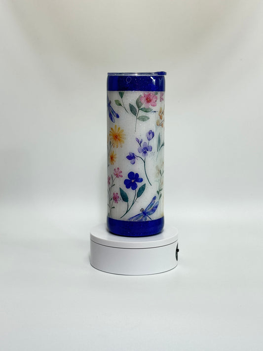 20 Oz Dragonfly Garden Sublimation And Epoxy Tumbler