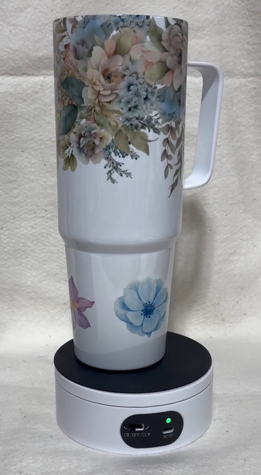 36 Oz Antiqued Hanging Flowers Sublimated Tumbler