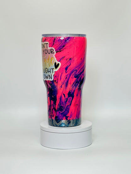 30 Oz Hot Pink "Attitude" Hydro Dip Epoxy Tumbler