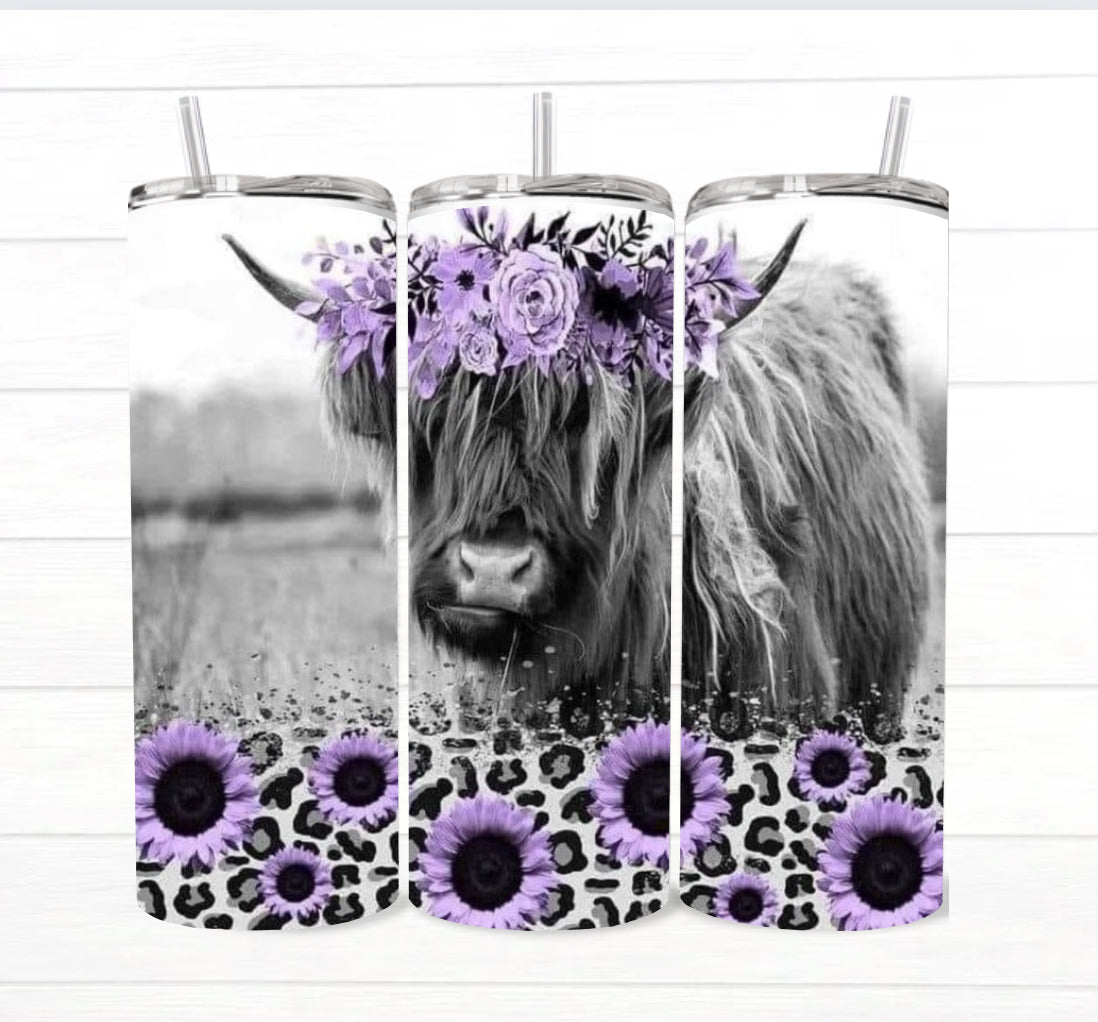 20 Oz Highland Cow Sublimated Tumbler Collection