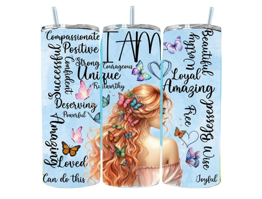 20 Oz "I AM" Affirmation Sublimation Tumbler