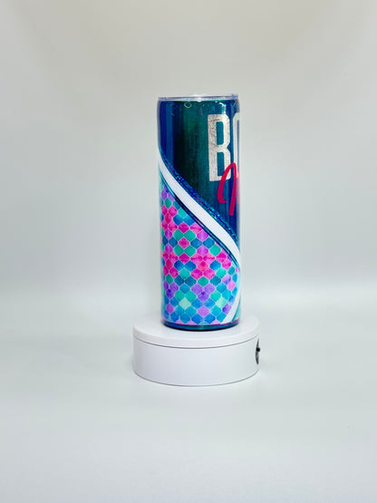 20 Oz Vibrant Geo Chevron Epoxy Tumbler