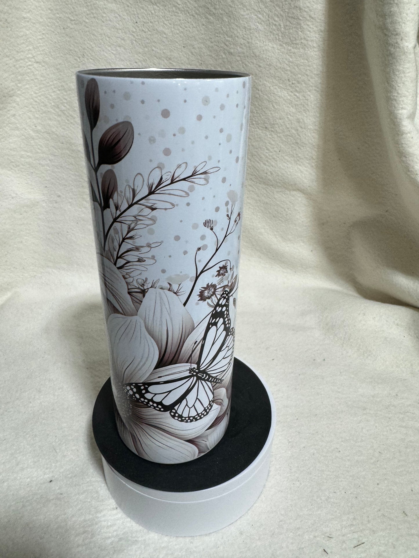 20 Oz Sepia Serenity Butterfly Sublimated Tumbler