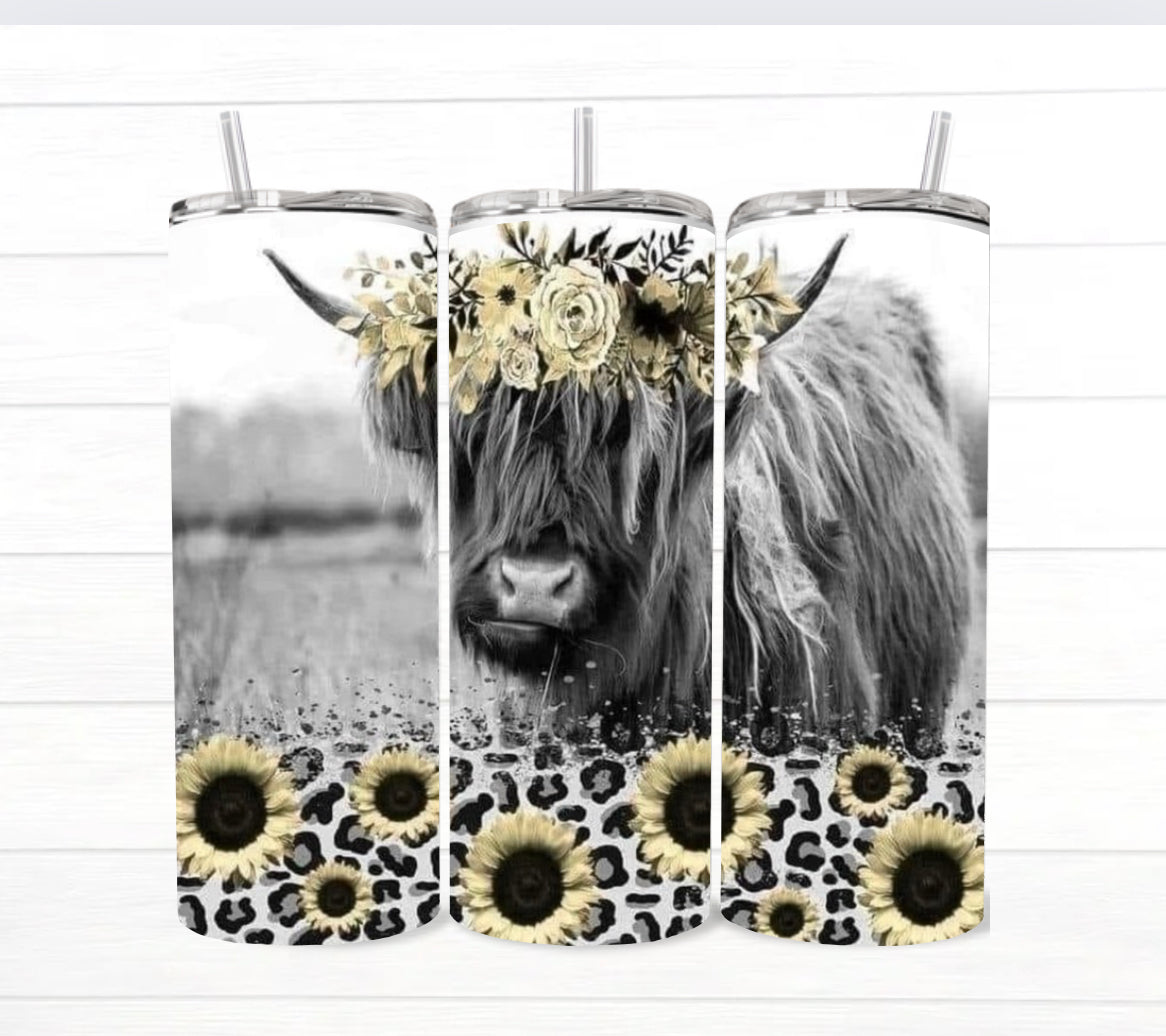 20 Oz Highland Cow Sublimated Tumbler Collection