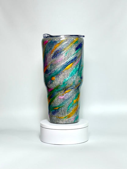 30 Oz Holographic Glitter And Mica Swirl Tumbler