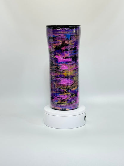 30 Oz Purple Waves of Mica Powder And Epoxy Tumbler