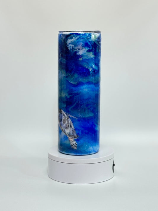 20 Oz Sea Turtle Serenity  Epoxy Tumbler