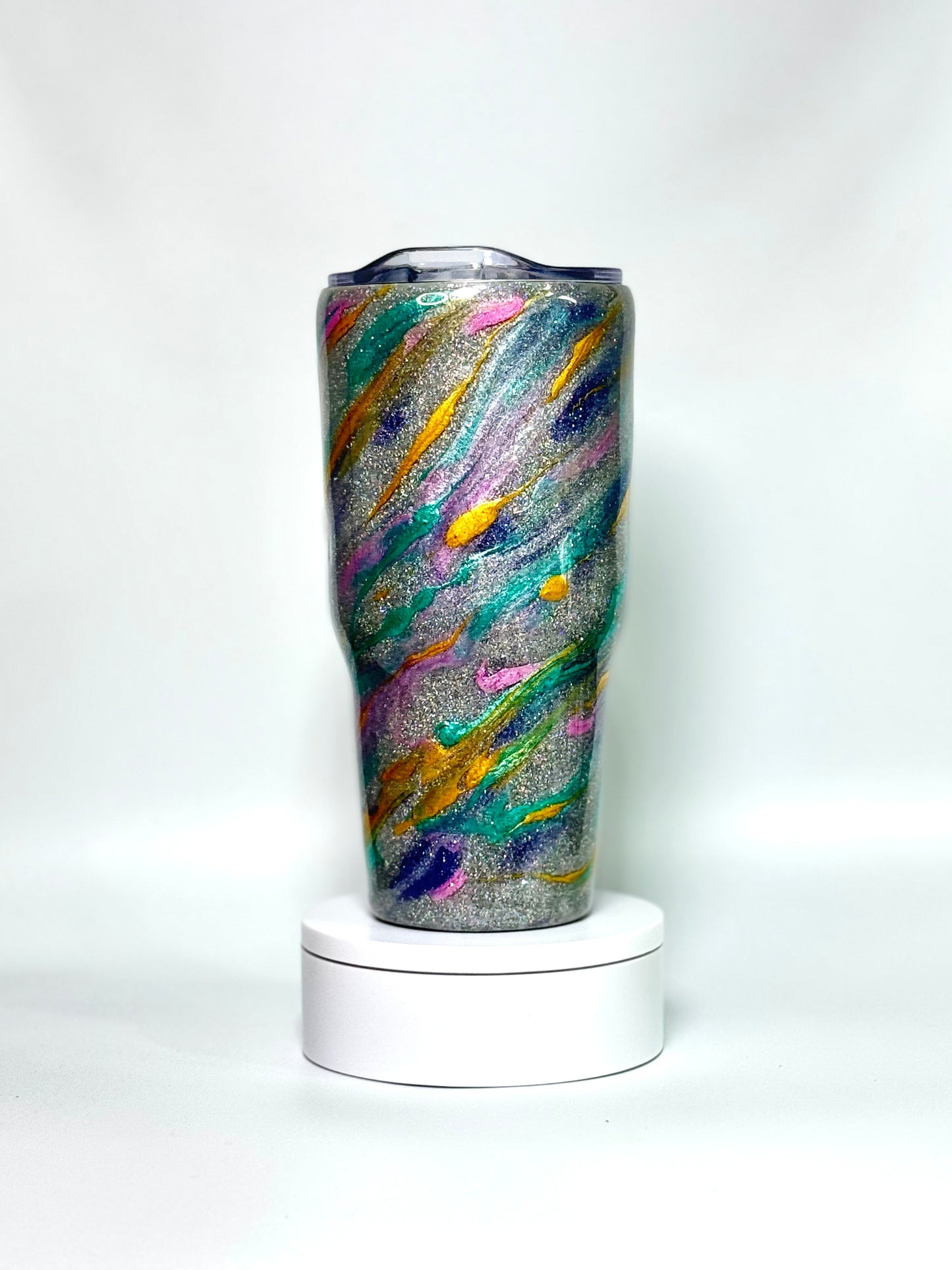 30 Oz Holographic Glitter And Mica Swirl Tumbler