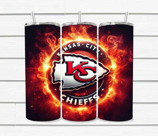 20 Oz NFL Blazing Chiefs Sublimation Tumbler