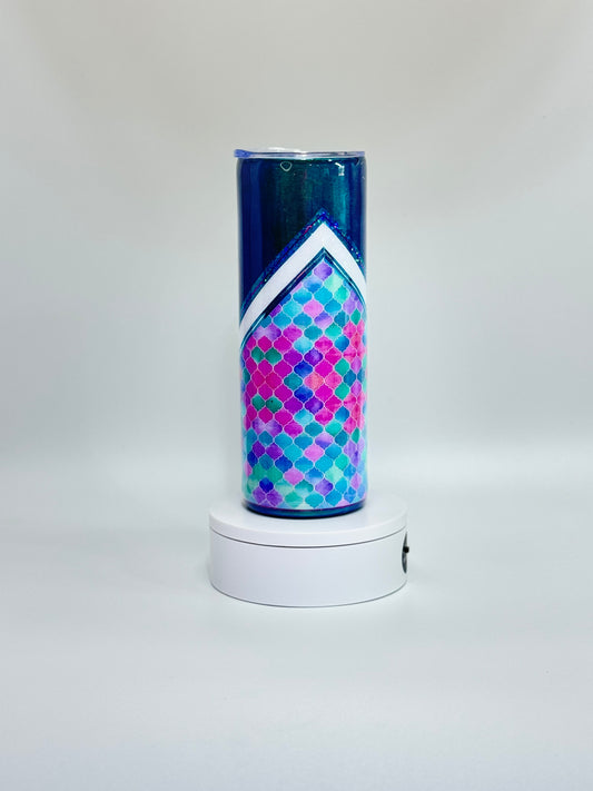 20 Oz Vibrant Geo Chevron Epoxy Tumbler