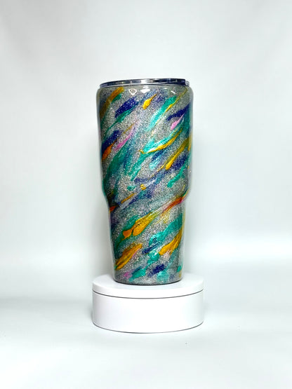 30 Oz Holographic Glitter And Mica Swirl Tumbler