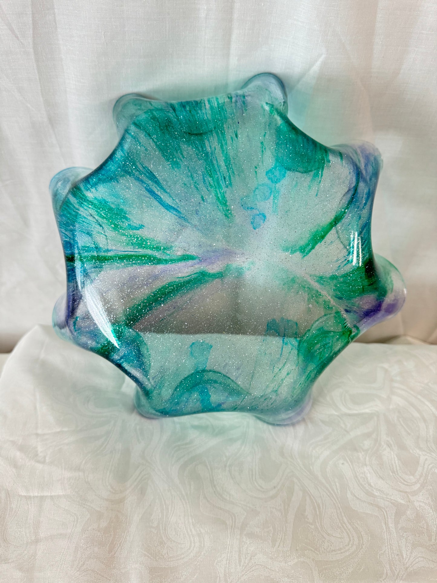 Large Fluted Resin Bowl