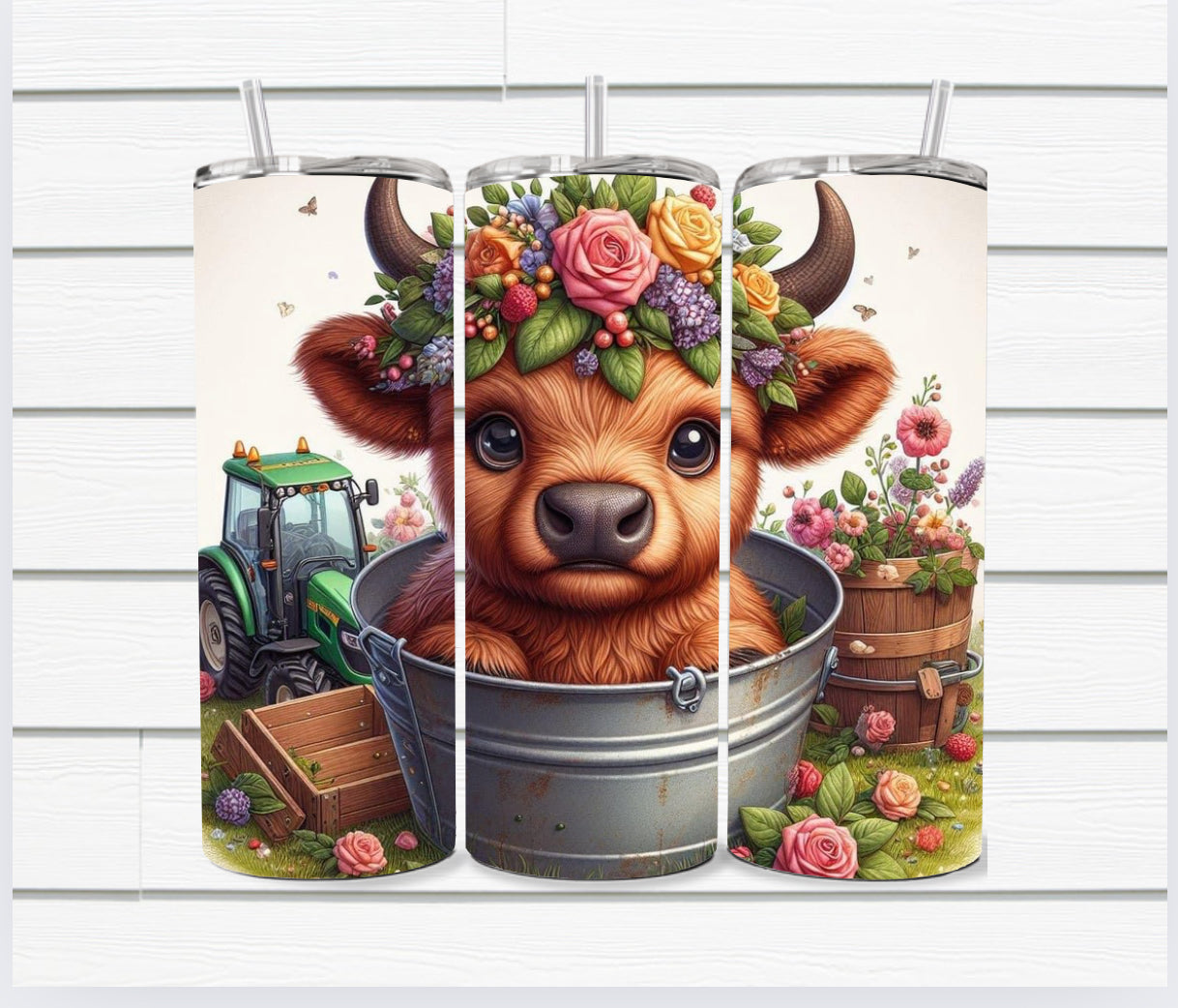 20 Oz Highland Cow Sublimated Tumbler Collection