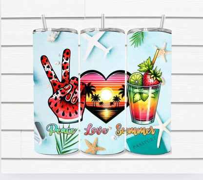 20 Oz Summer Theme Sublimated Tumblers