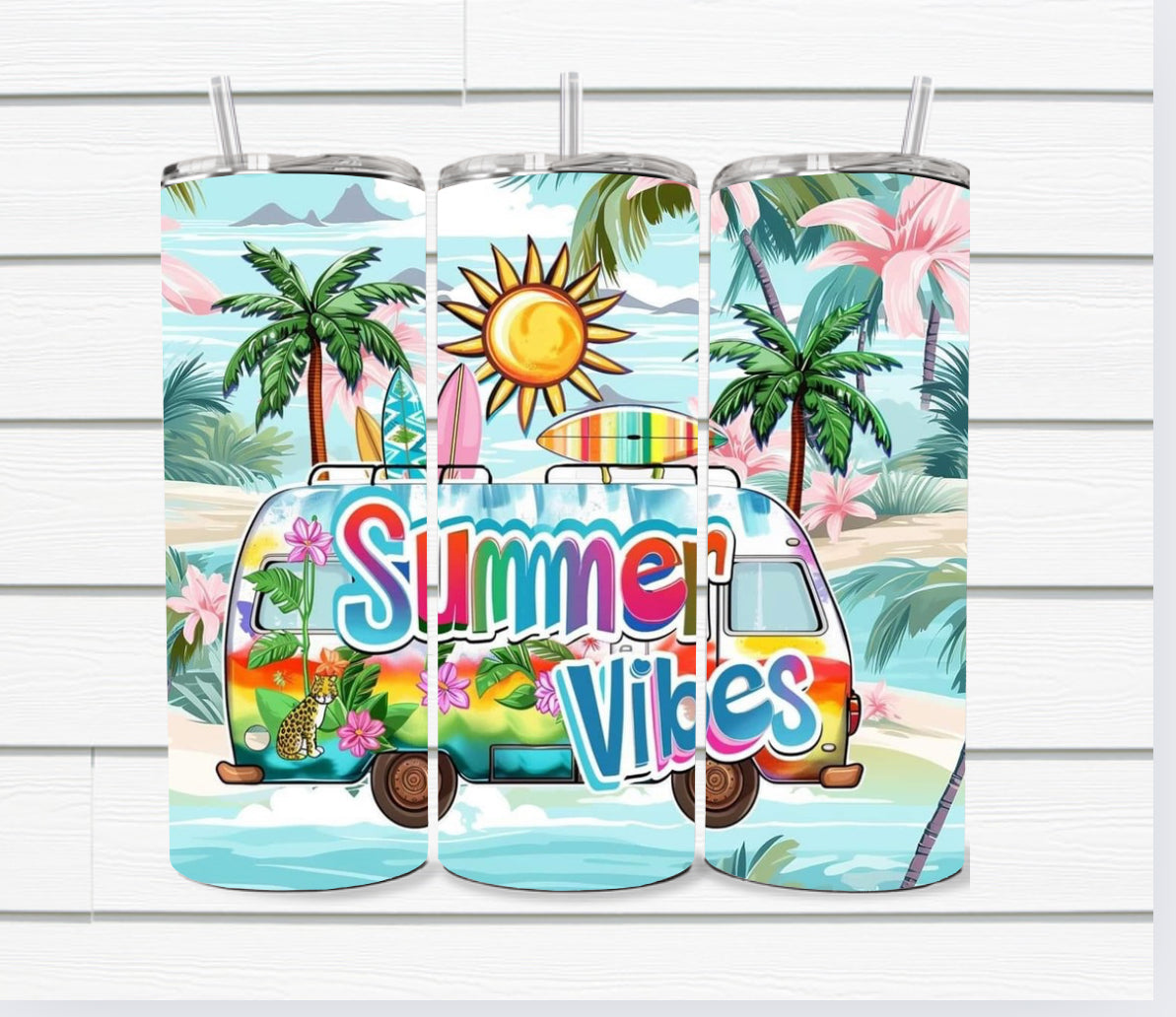 20 Oz Summer Theme Sublimated Tumblers