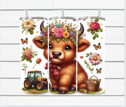 20 Oz Highland Cow Sublimated Tumbler Collection