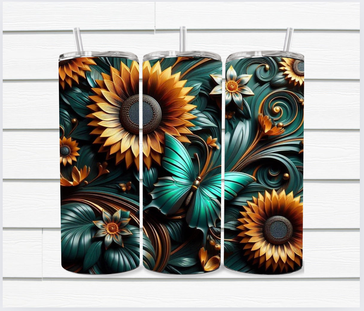 20 Oz Stunning Sunflower Sublimated Tumbler Collection