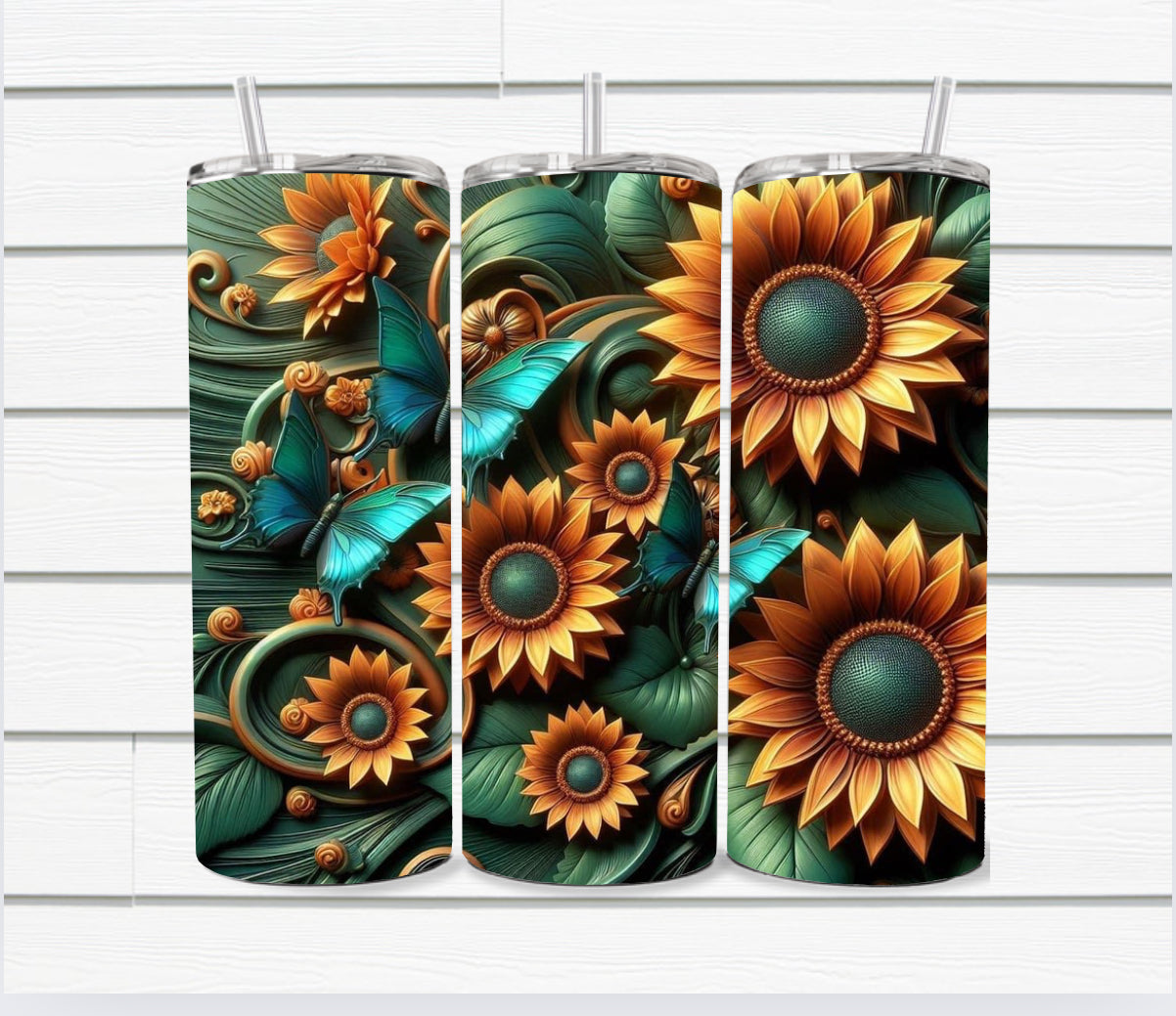 20 Oz Stunning Sunflower Sublimated Tumbler Collection