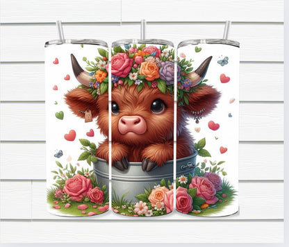 20 Oz Highland Cow Sublimated Tumbler Collection