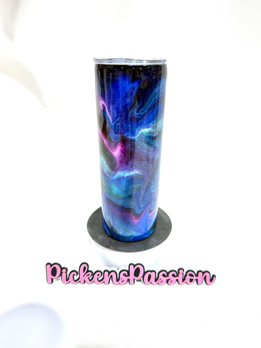 20Oz Purple, pink, and Blue ink Swirl
