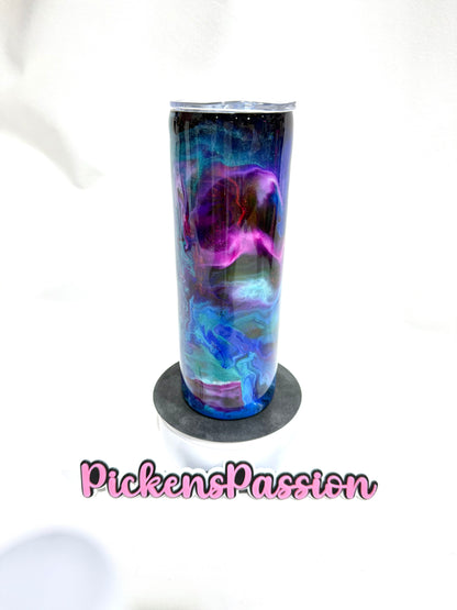 20Oz Purple, pink, and Blue ink Swirl
