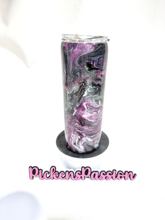 20Oz Purple, Pink and Gray Ink Swirl