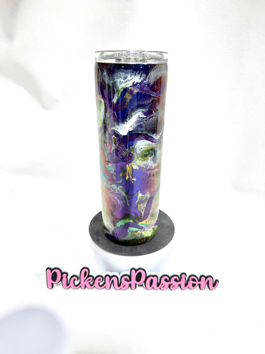20 Oz Oil Slick and Neon Ink Swirl