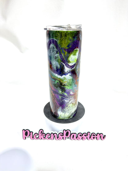 20 Oz Oil Slick and Neon Ink Swirl