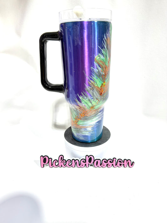 40 Oz Chrome Feather Tumbler