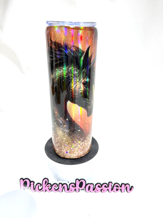 30 Oz Horse Vinyl and Glitter Tumbler
