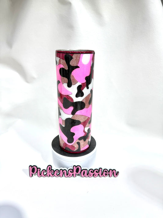 30 Oz Pink Camo Glitter Template