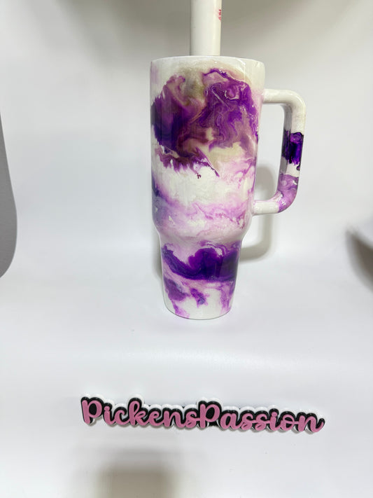 40 Oz Purple and Gold Marble