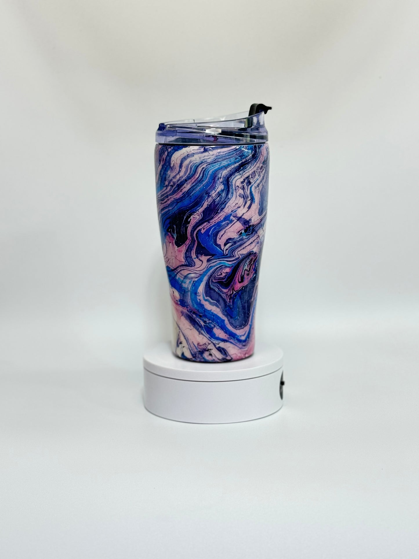 16 Oz Mystic Pink and Blue Marble Hydro Dip Epoxy Tumbler