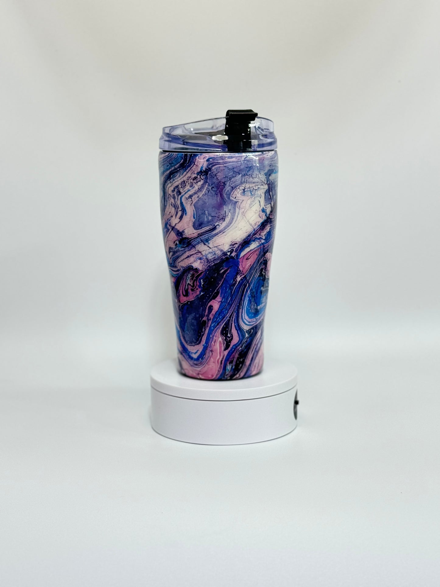 16 Oz Mystic Pink and Blue Marble Hydro Dip Epoxy Tumbler