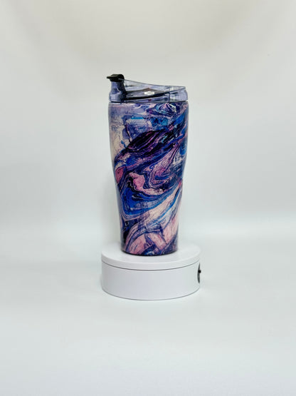 16 Oz Mystic Pink and Blue Marble Hydro Dip Epoxy Tumbler