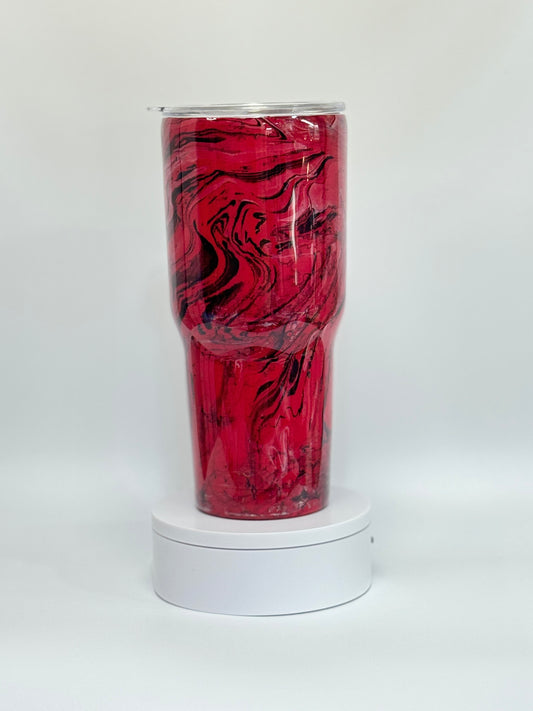 30 Oz Radiant Red Hydro Dip And Epoxy Tumbler