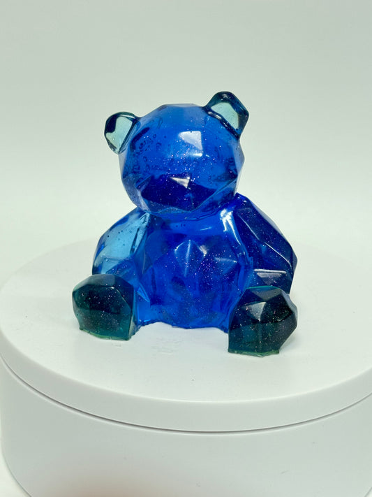 Blue Faceted Bear